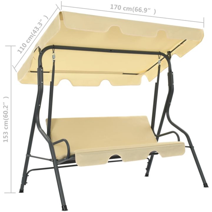 Hammock gräddvit vidaXL 170 x 110 x 153 cm – bild 6