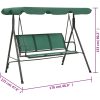 Hammock grön 170 cm textilen & stål vidaXL – miniatyr 7