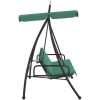 Hammock grön 198 cm tyg och stål vidaXL – miniatyr 4