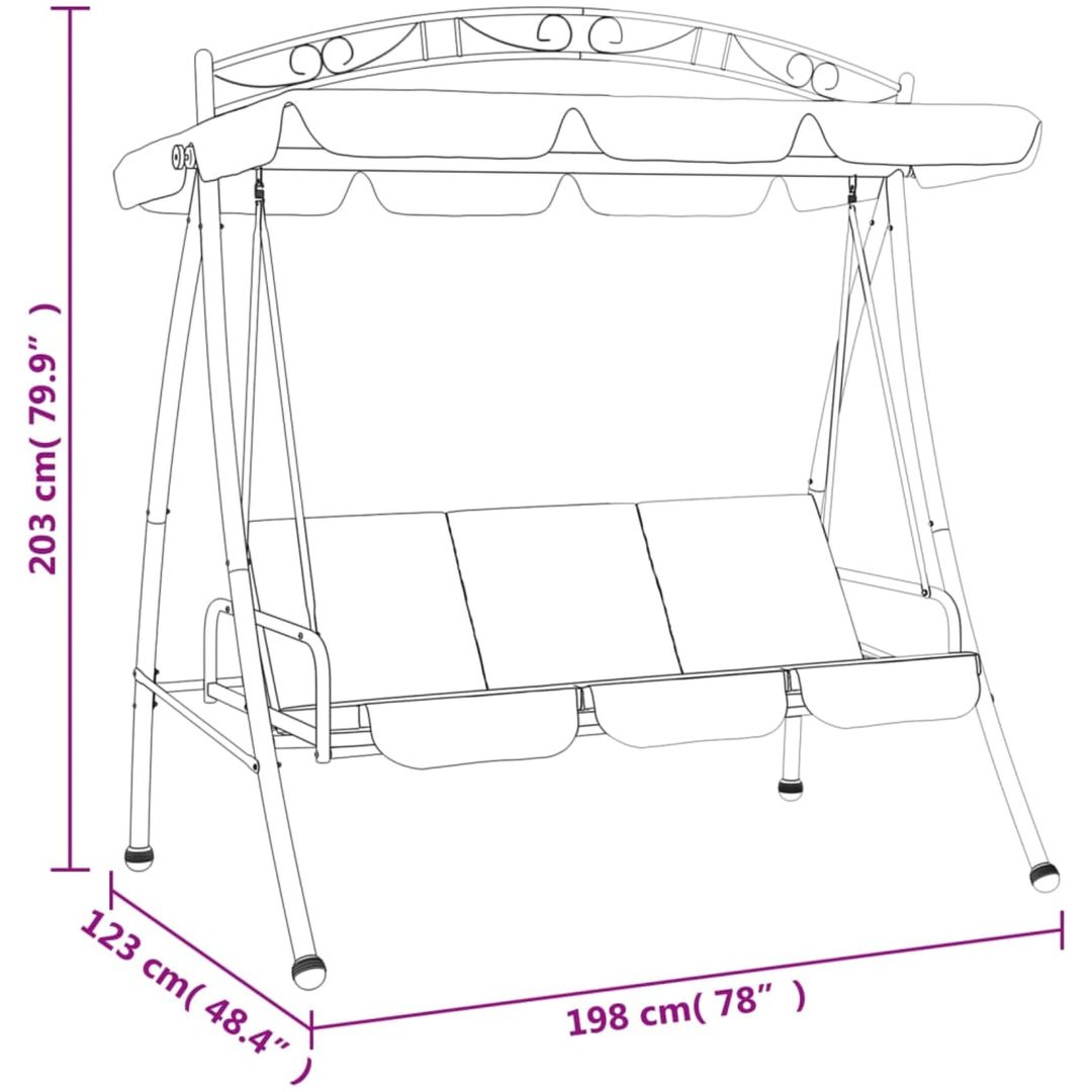 Hammock grön 198 cm tyg och stål vidaXL – bild 9