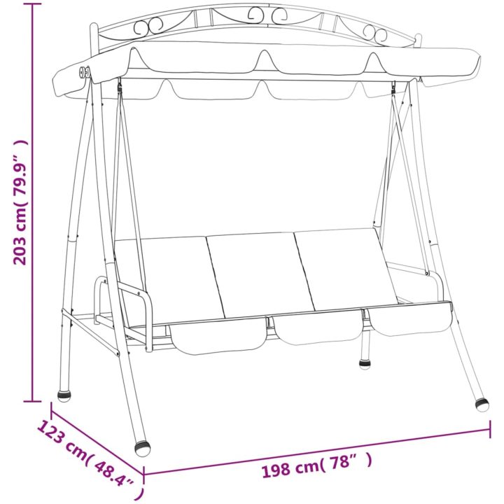 Hammock grön 198 cm tyg och stål vidaXL – bild 9