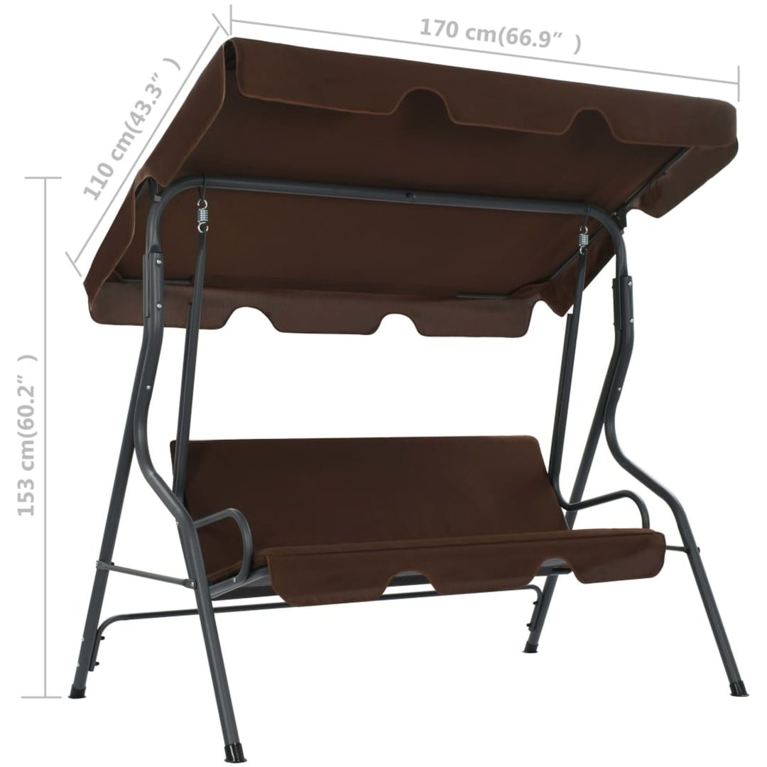 Hammock kaffebrun vidaXL 170 x 110 x 153 cm – bild 7