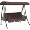 Hammock med justerbart tak brun stål vidaXL – miniatyr 2
