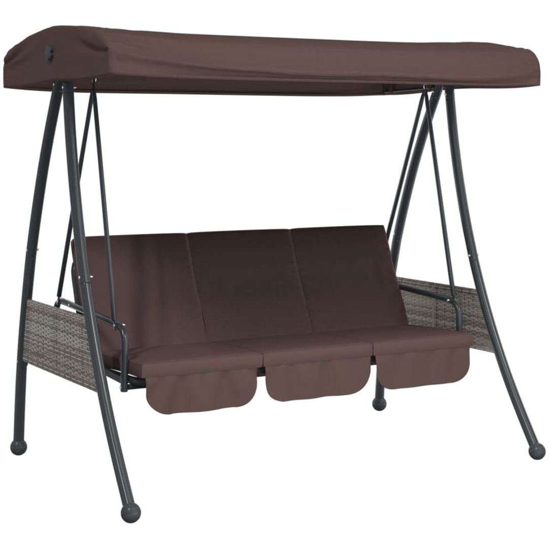 Hammock med justerbart tak brun stål vidaXL – bild 2