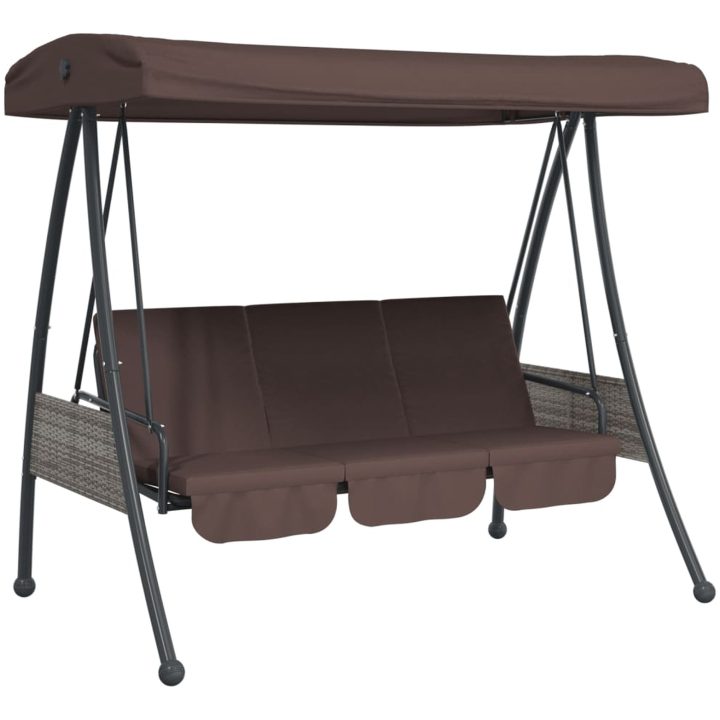 Hammock med justerbart tak brun stål vidaXL – bild 2