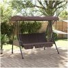 Hammock med justerbart tak brun stål vidaXL – miniatyr 3