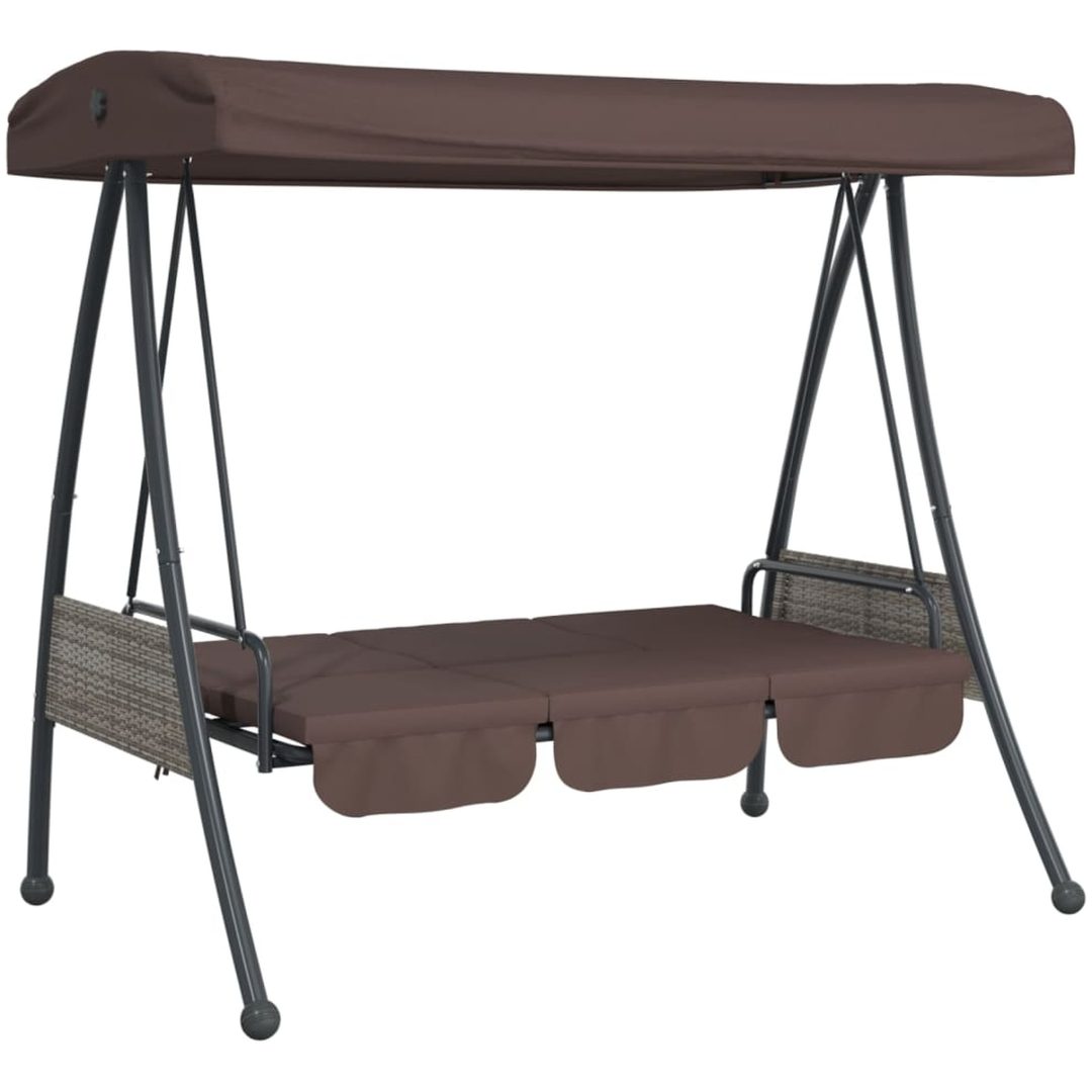 Hammock med justerbart tak brun stål vidaXL – bild 4