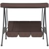 Hammock med justerbart tak brun stål vidaXL – miniatyr 5