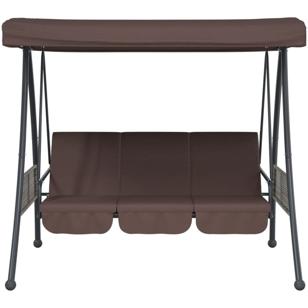 Hammock med justerbart tak brun stål vidaXL – bild 5