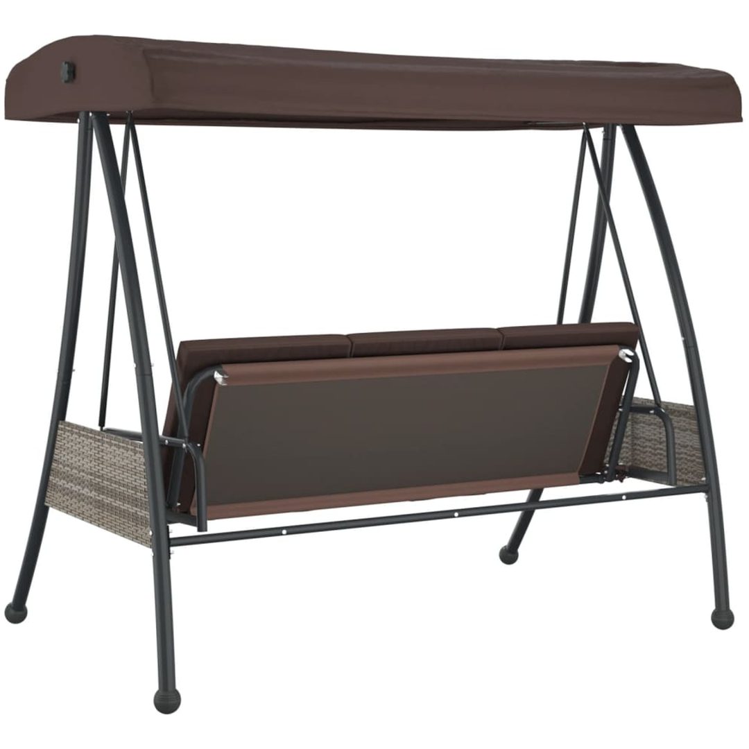 Hammock med justerbart tak brun stål vidaXL – bild 7