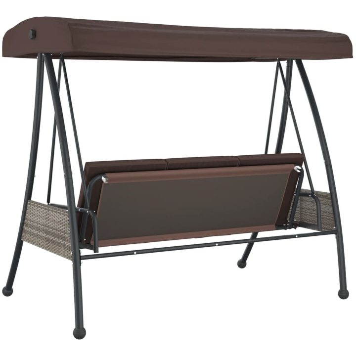 Hammock med justerbart tak brun stål vidaXL – bild 7