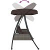 Hammock med justerbart tak brun stål vidaXL – miniatyr 8