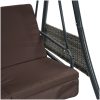 Hammock med justerbart tak brun stål vidaXL – miniatyr 10