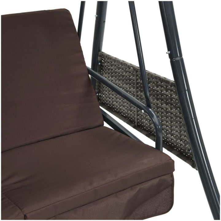 Hammock med justerbart tak brun stål vidaXL – bild 10