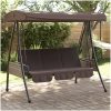 Hammock med justerbart tak brun stål vidaXL – miniatyr 1