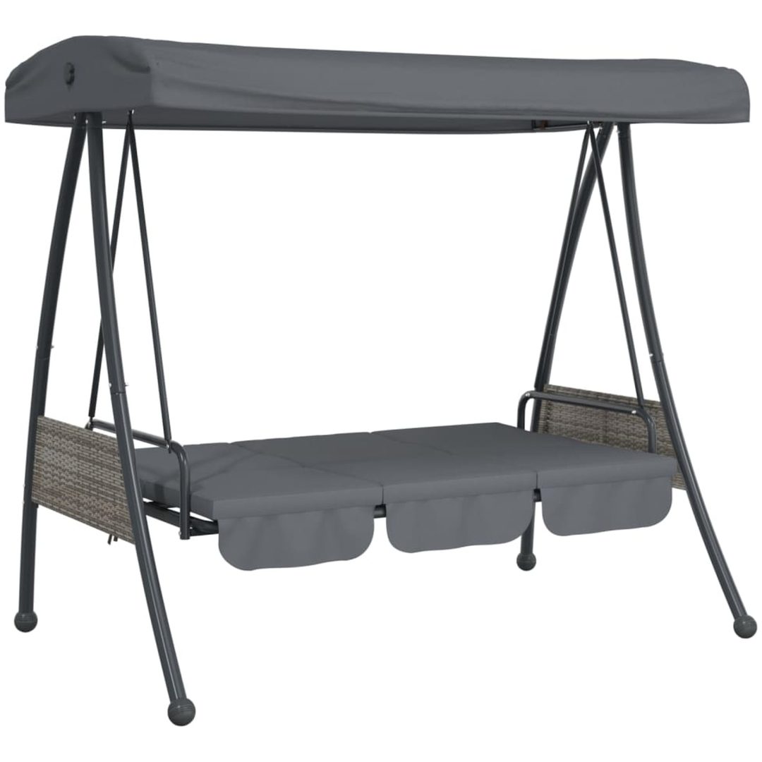Hammock med justerbart tak mörkgrå stål vidaXL – bild 4