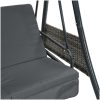 Hammock med justerbart tak mörkgrå stål vidaXL – miniatyr 10