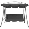 Hammock med tak antracit 198x120x205 cm stål vidaXL – miniatyr 2