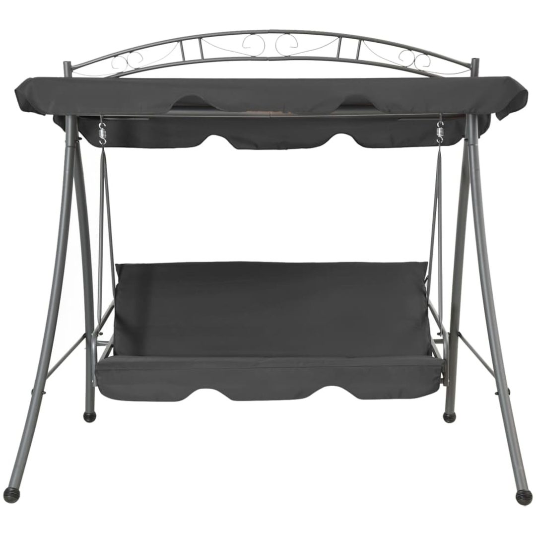 Hammock med tak antracit 198x120x205 cm stål vidaXL – bild 2