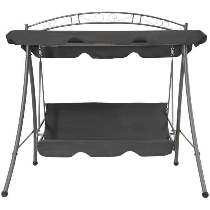 Hammock med tak antracit 198x120x205 cm stål vidaXL – bild 2