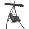 Hammock med tak antracit 198x120x205 cm stål vidaXL – miniatyr 3