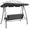 Hammock med tak antracit 198x120x205 cm stål vidaXL – miniatyr 4