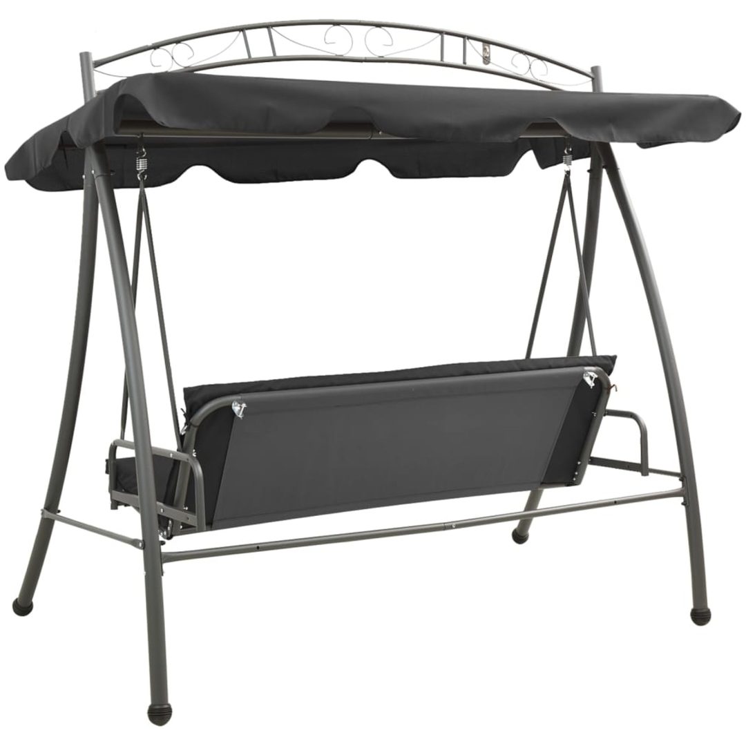 Hammock med tak antracit 198x120x205 cm stål vidaXL – bild 4