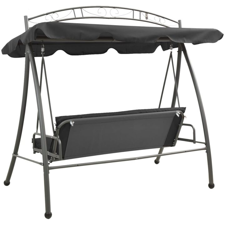 Hammock med tak antracit 198x120x205 cm stål vidaXL – bild 4