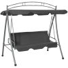 Hammock med tak antracit 198x120x205 cm stål vidaXL – miniatyr 1