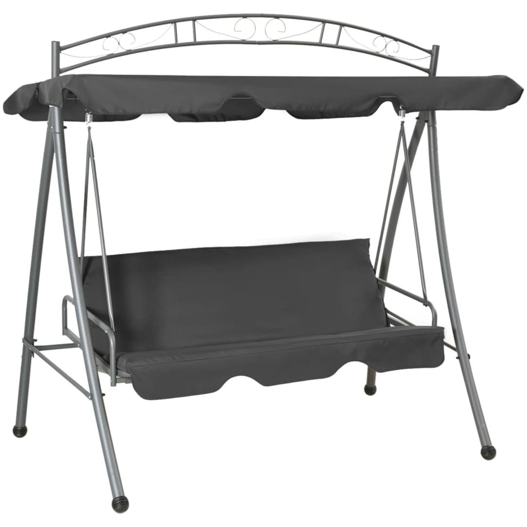 Hammock med tak antracit 198x120x205 cm stål vidaXL
