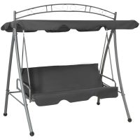 Hammock med tak antracit 198x120x205 cm stål vidaXL