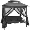 Hammock med tak antracit 220x160x240 cm stål vidaXL – miniatyr 1