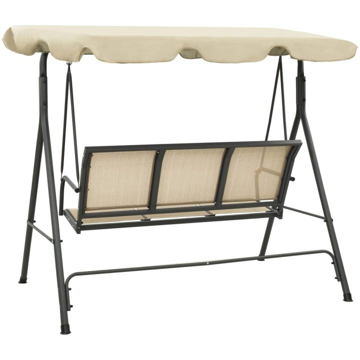 Hammock med tak antracit och beige vidaXL – bild 4