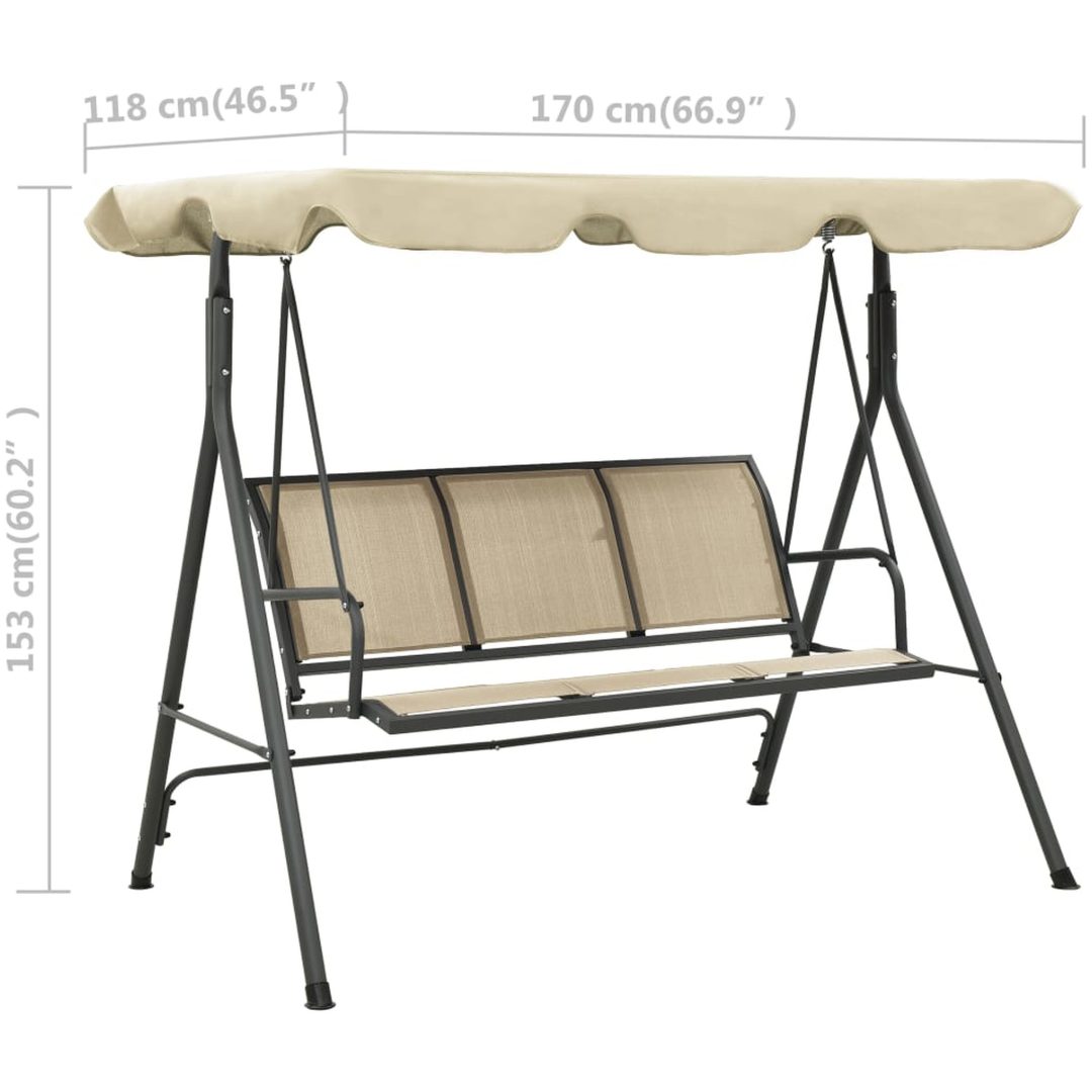 Hammock med tak antracit och beige vidaXL – bild 7