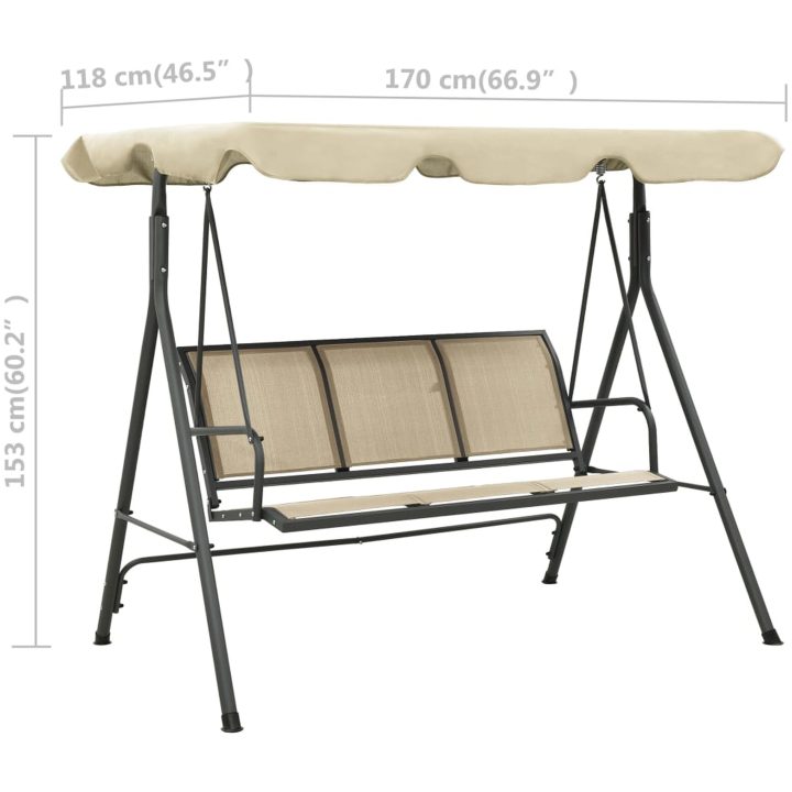 Hammock med tak antracit och beige vidaXL – bild 7