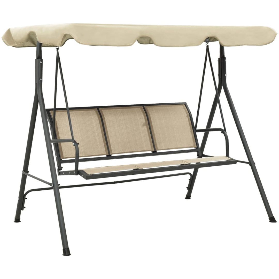 Hammock med tak antracit och beige vidaXL