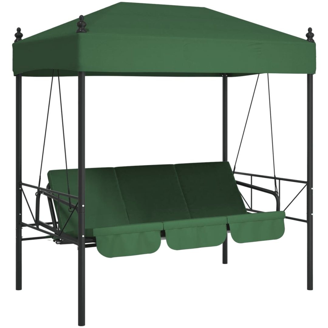 Hammock med tak grön stål vidaXL – bild 2