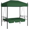 Hammock med tak grön stål vidaXL – miniatyr 4