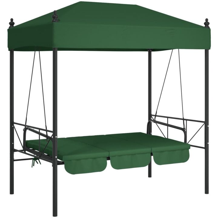 Hammock med tak grön stål vidaXL – bild 4