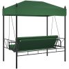 Hammock med tak grön stål vidaXL – miniatyr 7