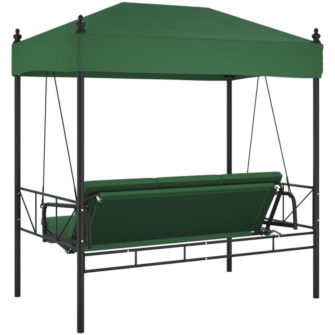 Hammock med tak grön stål vidaXL – bild 7