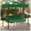 Hammock med tak grön stål vidaXL – miniatyr 1