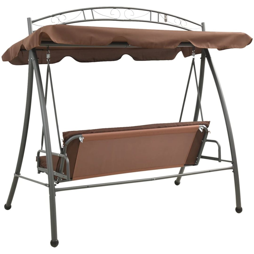 Hammock med tak kaffebrun vidaXL – bild 4