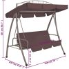 Hammock med tak kaffebrun vidaXL – miniatyr 6