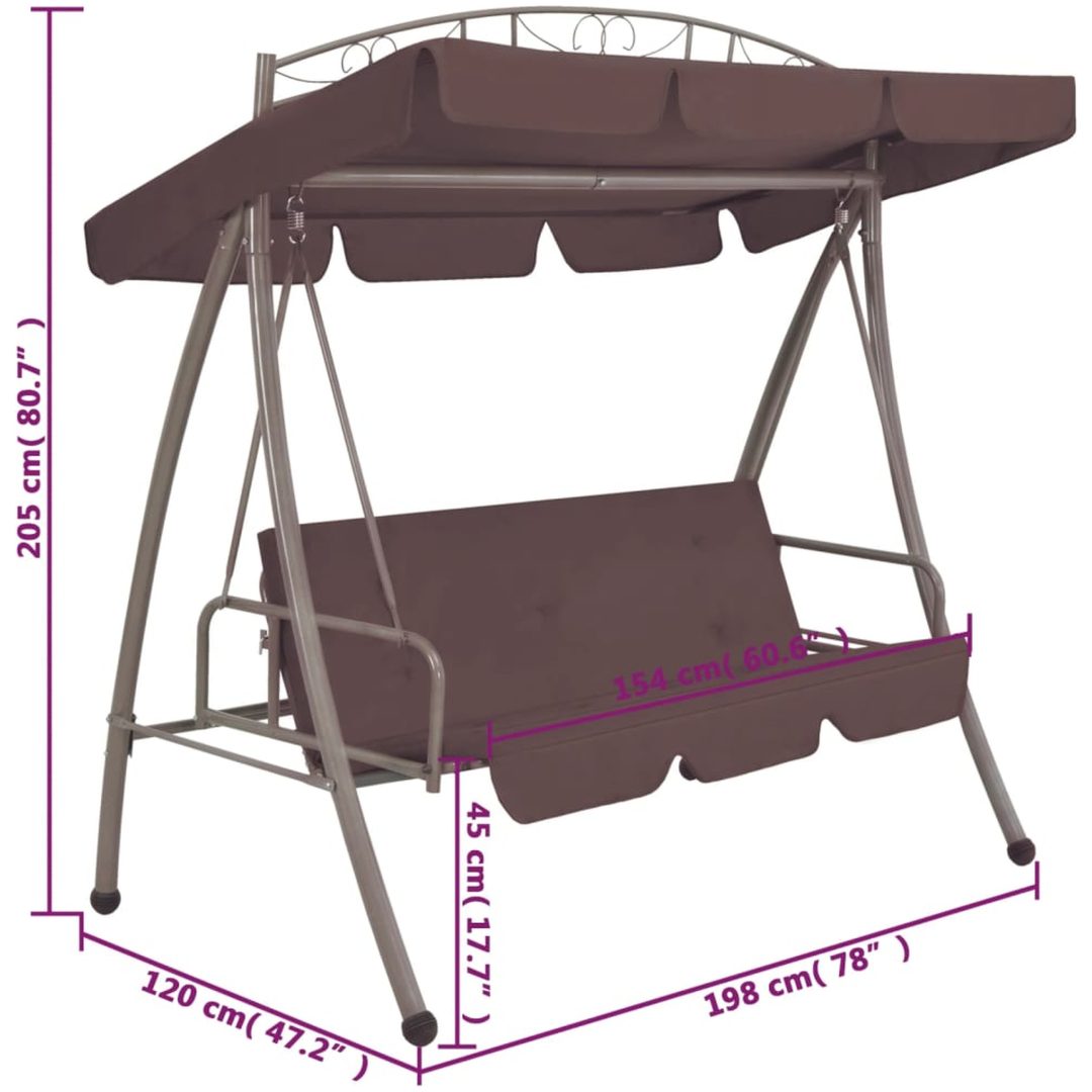 Hammock med tak kaffebrun vidaXL – bild 6