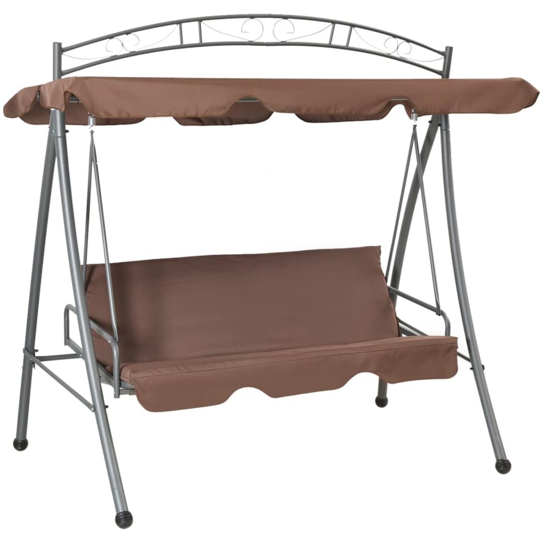 Hammock med tak kaffebrun vidaXL