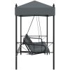 Hammock med tak mörkgrå stål vidaXL – miniatyr 6