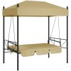 Hammock med tak sandvit stål vidaXL – miniatyr 4