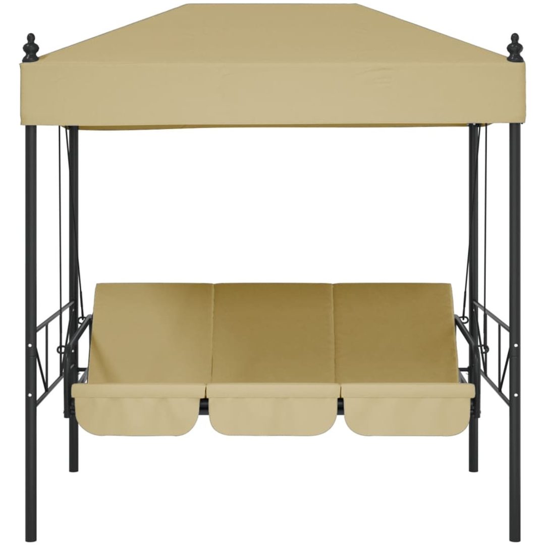 Hammock med tak sandvit stål vidaXL – bild 5