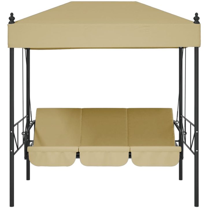 Hammock med tak sandvit stål vidaXL – bild 5